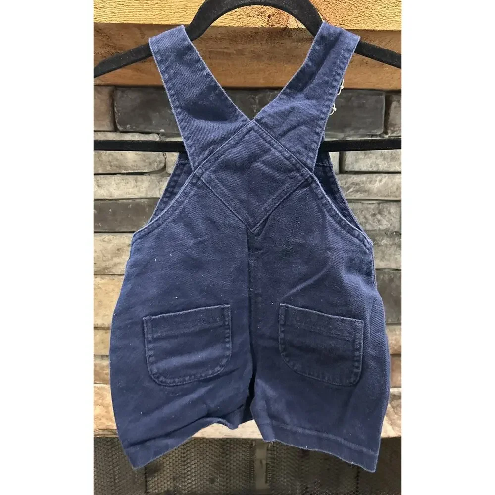Infant Vtg Winnie The Pooh Tigger Embroidered Denim Short Overalls 18 M *A7